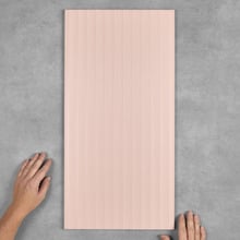 Charlotte Matt Pink Flute Ceramic Tile